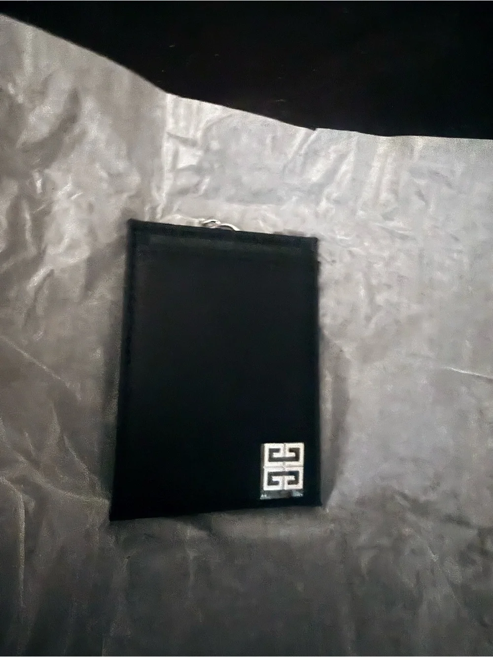 Givenchy parfum Silver-Tone Chain Key Clip with Branded Card Holder